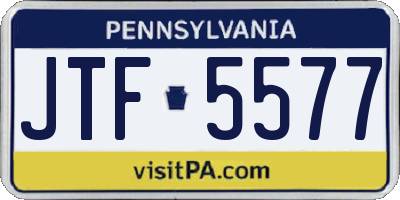 PA license plate JTF5577