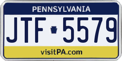 PA license plate JTF5579