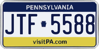 PA license plate JTF5588