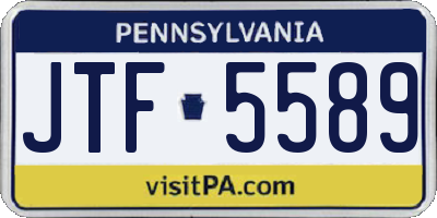 PA license plate JTF5589