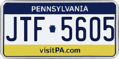 PA license plate JTF5605