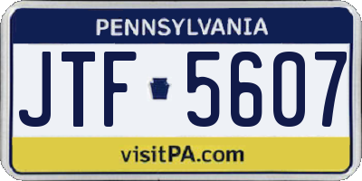 PA license plate JTF5607