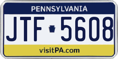 PA license plate JTF5608