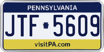 PA license plate JTF5609
