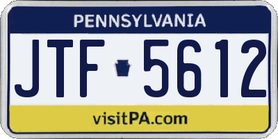 PA license plate JTF5612