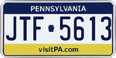 PA license plate JTF5613
