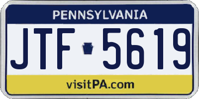 PA license plate JTF5619