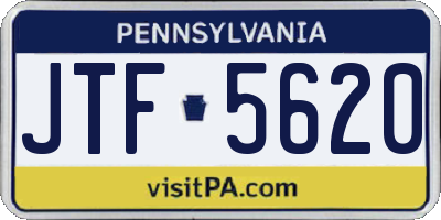 PA license plate JTF5620
