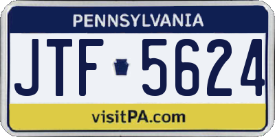 PA license plate JTF5624