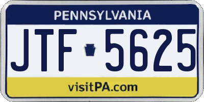 PA license plate JTF5625