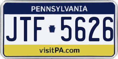 PA license plate JTF5626