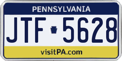PA license plate JTF5628
