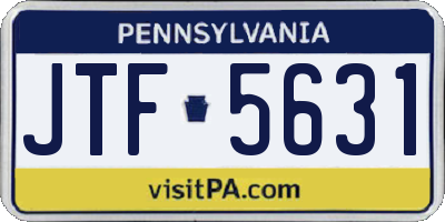 PA license plate JTF5631