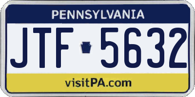 PA license plate JTF5632