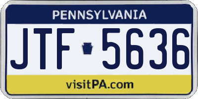 PA license plate JTF5636