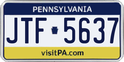 PA license plate JTF5637