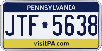 PA license plate JTF5638