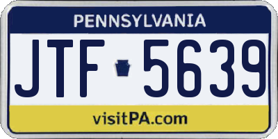 PA license plate JTF5639