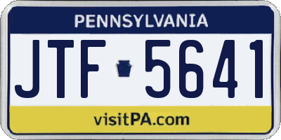 PA license plate JTF5641