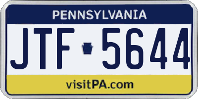 PA license plate JTF5644