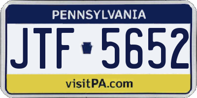 PA license plate JTF5652