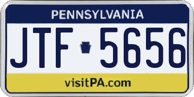 PA license plate JTF5656