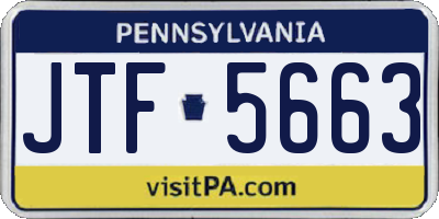PA license plate JTF5663