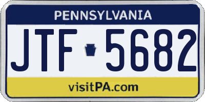 PA license plate JTF5682