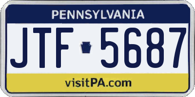 PA license plate JTF5687