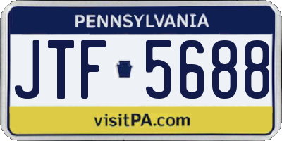 PA license plate JTF5688