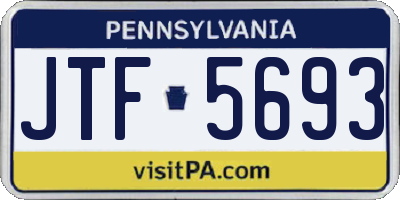 PA license plate JTF5693