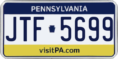 PA license plate JTF5699