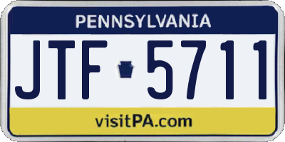 PA license plate JTF5711