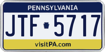 PA license plate JTF5717