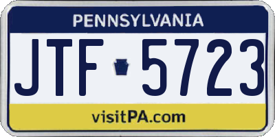 PA license plate JTF5723