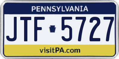 PA license plate JTF5727
