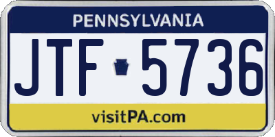 PA license plate JTF5736