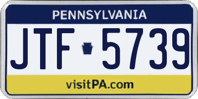 PA license plate JTF5739