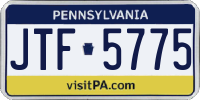 PA license plate JTF5775