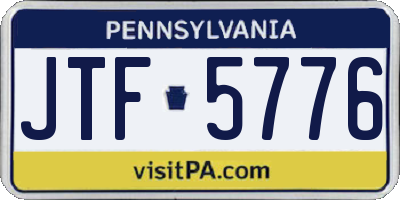 PA license plate JTF5776