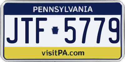 PA license plate JTF5779
