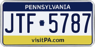 PA license plate JTF5787