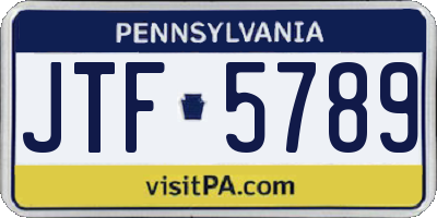 PA license plate JTF5789