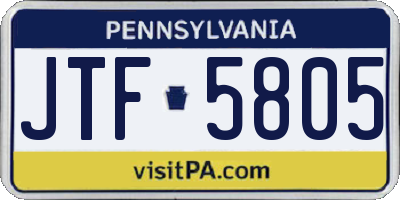 PA license plate JTF5805