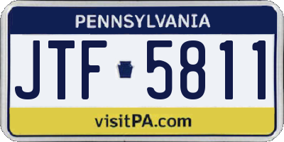 PA license plate JTF5811