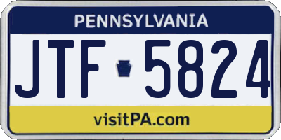 PA license plate JTF5824