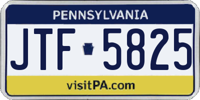 PA license plate JTF5825
