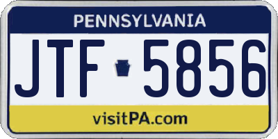 PA license plate JTF5856