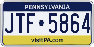 PA license plate JTF5864