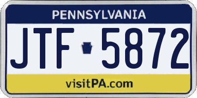 PA license plate JTF5872